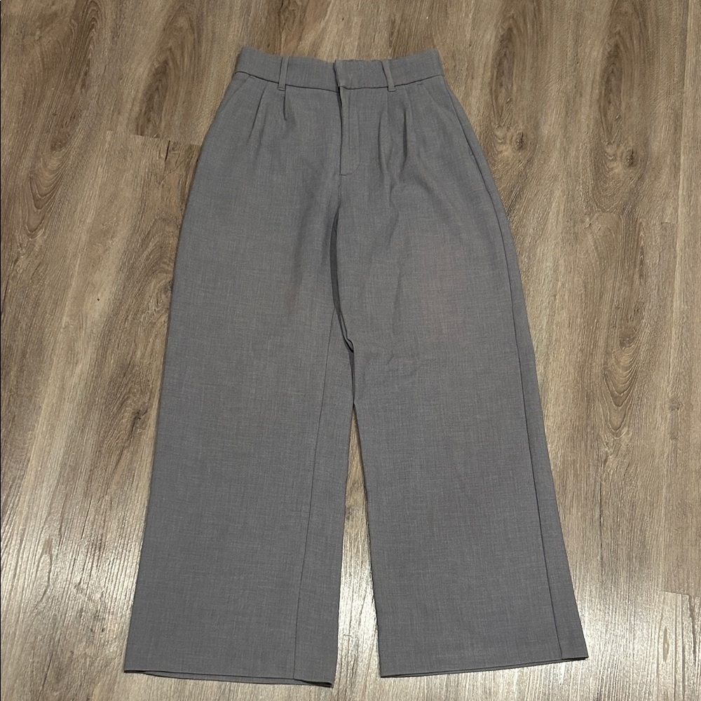 Abercrombie & Fitch Sloane Tailored Wide Leg Pant Gray
